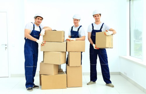 IT equipment and office assets organized for a Strand business move